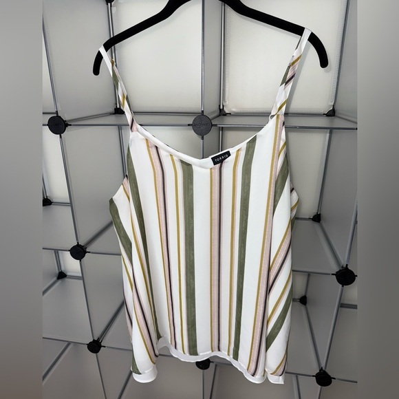 Torrid Sophie Stripe Chiffon Double Layer Swing Cami Top Multi 1X - Picture 3 of 8